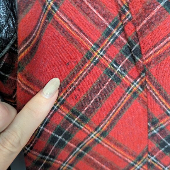 Smythe Wool Red Tartan Plaid Leather Rifle Patch Equestrian Blazer 6 - Picture 6 of 14